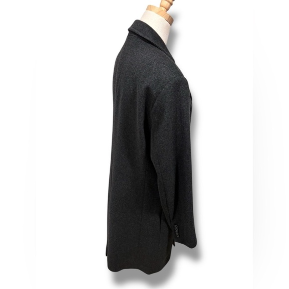 Loro Piana x J. Hilburn Men’s Wool Cashmere Long Charcoal Grey Coat Size Small - Picture 4 of 16